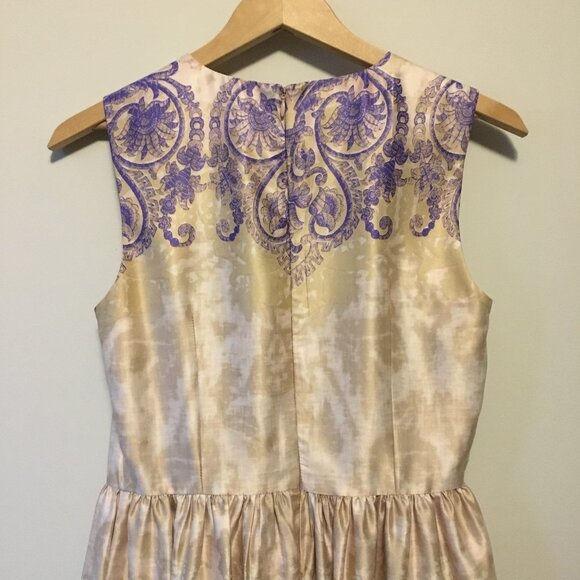 Prom Pink & Purple Satiny Damask Rococo A-Line Dress - Picture 7 of 16